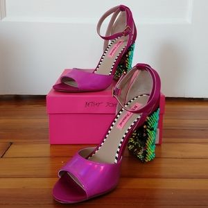 Almost NEW - Holographic with Sequins Betsy Johnson Brandy Heels